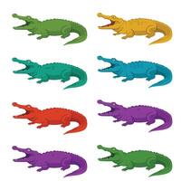Crocodile set of illustration vector