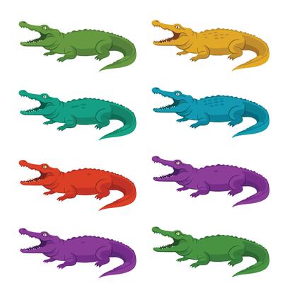 Crocodile set of illustration