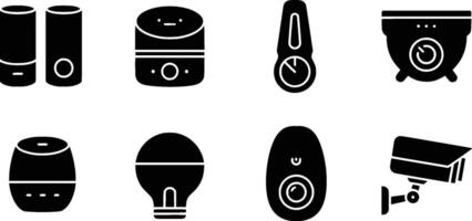 set of smart home device icons isolated on white background vector
