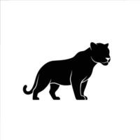 A black and white silhouette of a panther vector