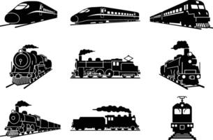 Train icons set vector
