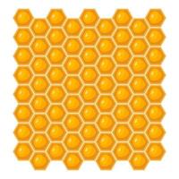 Honeycomb Pattern with Glossy Honey Cells Illustration. This vibrant illustration features a pattern of golden honeycomb cells arranged in a perfect hexagonal grid. vector