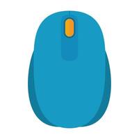 Modern Wireless Mouse. Top View. This illustration features a clean design of a modern wireless computer mouse, shown from a top down perspective. vector