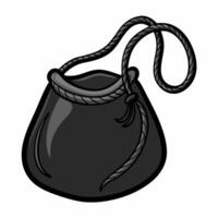 Stylish Black Drawstring Bag Minimalist Design for Versatile Use vector