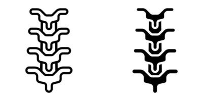 Spine icon set. Minimalist outline and solid style illustration of a spine anatomy for healthcare, medical or educational purposes. Clean and modern design. vector