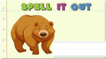 A playful animation teaching kids to spell 'bear' using colorful letters and engaging visuals video