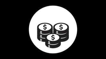 Dollar coin stack icon animation symbolizes financial growth and profit. Suitable for business, investment or financial success concepts. video