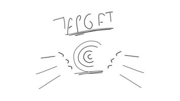 target word with arrows and spiral video