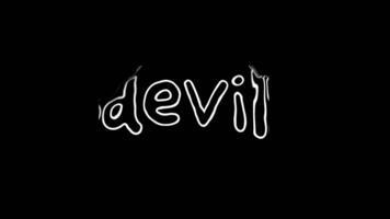 devil text on black background video