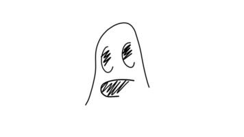 ghost on white background animation video