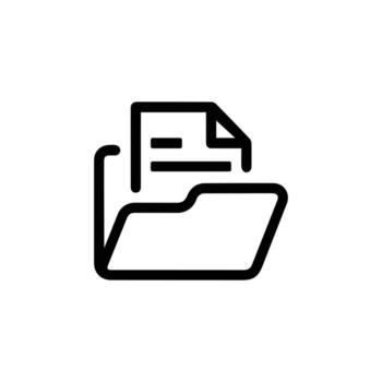 documento en carpeta icono para archivo administración y datos almacenamiento vector