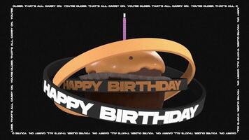 Realistic 3D Typography Loops in Brutalism Style with Text Bands. You're older. That's all. Carry on. Happy Birthday. video
