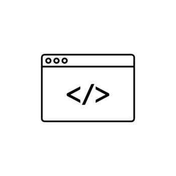 codificación ventana icono para web desarrollo y programación vector
