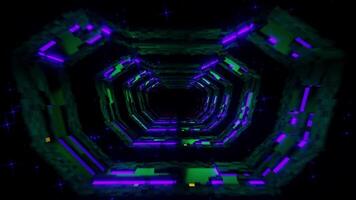 Colorful Neon Octagonal Tunnel VJ Loop Animation video