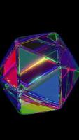 Abstract Rotating Crystal with Rainbow Light Refraction Loop video