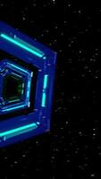 Futuristic Sci-Fi Tunnel Loop with Neon Lights and Starfield video