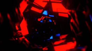 Blue and Red Abstract Transforming Alien Corridor Background VJ Loop in 4K video