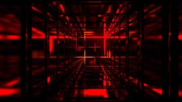 Orange and Red Square Fantasy Tunnel with Neon Movement On Frame Background VJ Loop in 4K video
