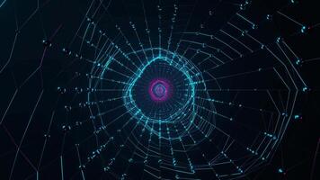 Blue and Pink Infinite Neon Grid Fabric Background VJ Loop in 4K video
