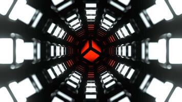 naranja y blanco resumen pulsante neón núcleo antecedentes vj lazo en 4k video