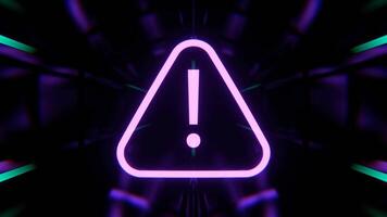 Purple and Turquoise Tech Alert Glowing Symbol Background VJ Loop in 4K video