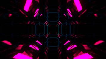 cian y rosado neón ciber túnel luces estroboscópicas y microchips antecedentes vj lazo en 4k video