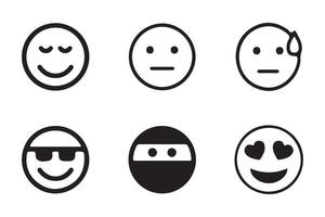 Emoji icons set with different emotions expression vector