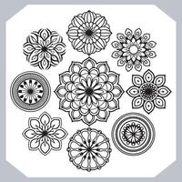 Serene Black and White Mandala Collection Intricate Floral Designs for Coloring, Meditation, and Artistic Inspiration vector