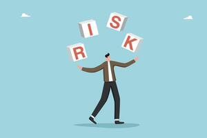 Man juggling cubes risk vector