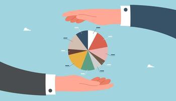 Hands protect segment diagram vector