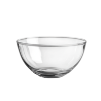 Clear glass bowl perfect for serving salads, snacks, or desserts in a kitchen setting, Transparent Background png