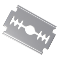 shiny, sharp razor blade icon 3d rendering illustration png
