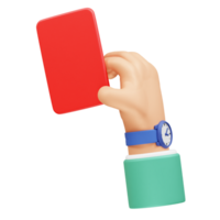 Referee Showing a Red Card in a Football Match icon 3d rendering illustration png