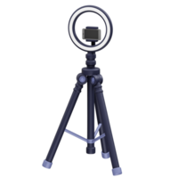 Compact Ring Light with Tripod for Smartphone icon 3d rendering illustration png
