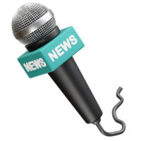 Microphone for News and Reporting icon 3d rendering illustration png