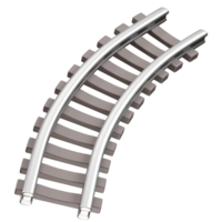Train Tracks Illustration of Railroad and Transportation icon 3d. Rail way track icon 3d render png