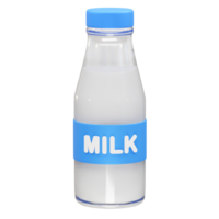Milk bottle icon 3d rendering illustration png