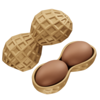 Peanuts Open Shell and Whole Groundnuts icon 3d rendering illustration png