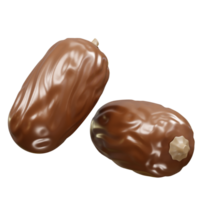 Two delicious, shiny dates icon rendering 3d illustration png
