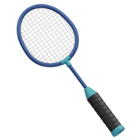 badminton racket with a black handle icon 3d rendering illustration png