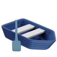 Boat with Paddle icon 3d render. Water boat icon 3d render illustration png