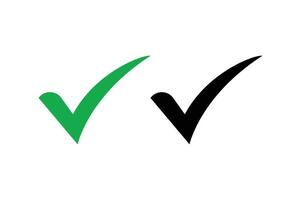 Two distinct check marks one green and one black presented vector