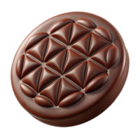 transparent chocolate candy with geometric pattern on transparent background png