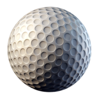 Textured white golf ball with dimples on transparent background png