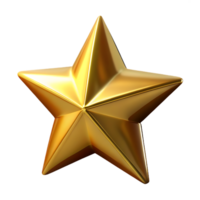 Golden five pointed star with metallic sheen and sharp points png