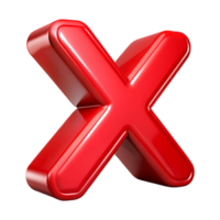 Glossy red cross symbol for error or incorrect concept png