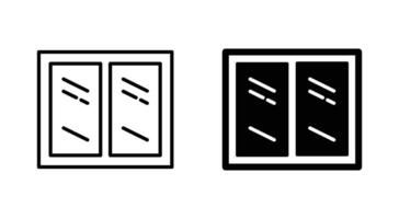 Glazed window icon set. double glazed window icon, simple line and glyph art of double glazed window, double glazed window logos and icons. vector