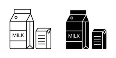 Milk carton icon. milk box icon. milk thin line and flat icon pack set. The icon for a box of milk. vector