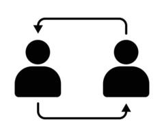 person to person change management icon with arrow. flat style. vector