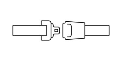 Seat belt icon. Safety seat belt thin outline icon. open sit belt. Fasten your seat belt sign. Driver protection strip with buckle concept on white background. vector